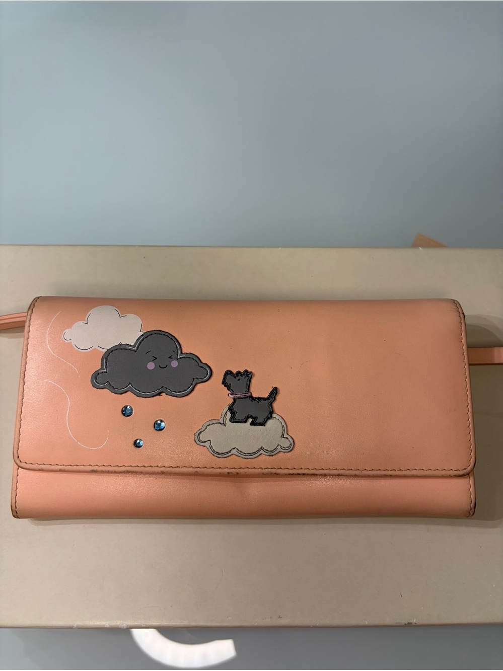 RADLEY LONDON Peach Leather Zip Wristlet